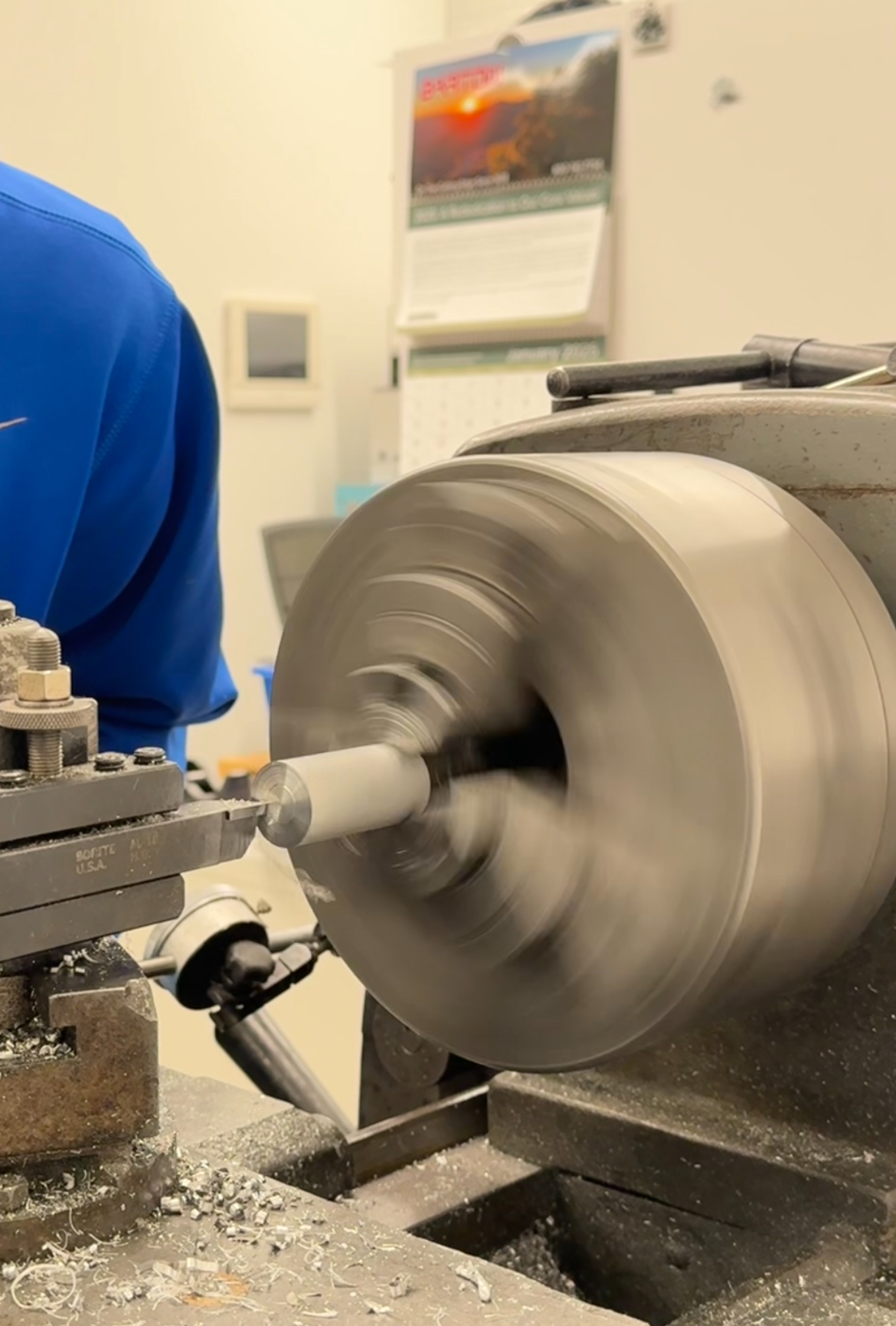 Facing operation on lathe